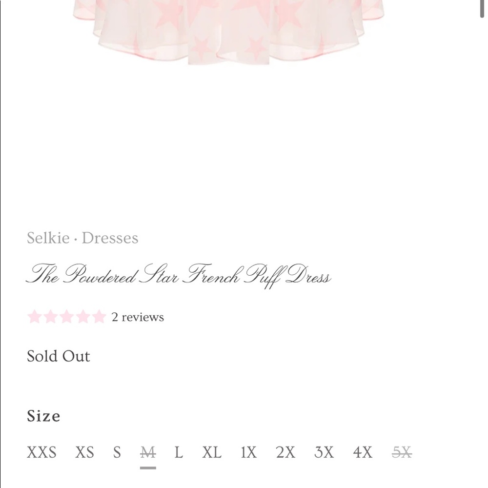 Selkie the powdered star French puff dress size Medium - Picture 5 of 5
